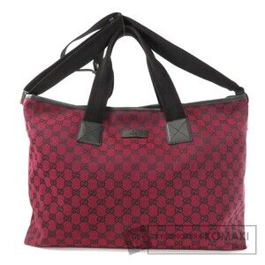 Gucci GG pattern canvas 2way tote bag red black